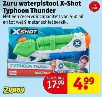 Kruidvat Zuru waterpistool x-shot typhoon thunder aanbieding