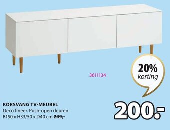 Jysk Korsvang TV-Meubel B150 x H33/50 x D40cm aanbieding