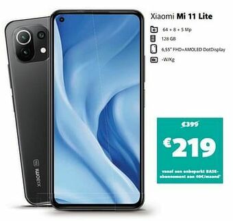 Base Xiaomi mi 11 lite aanbieding