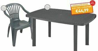 Trafic De set 1 tafel + 4 stoelen voor aanbieding