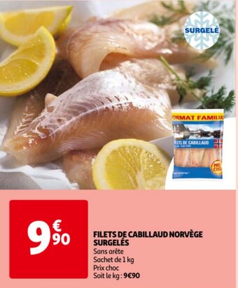 Auchan Filets De Cabillaud Norvege Surgeles aanbieding