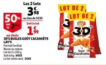 Auchan Lay's 3D'S Bugles Gout Cacahuete aanbieding