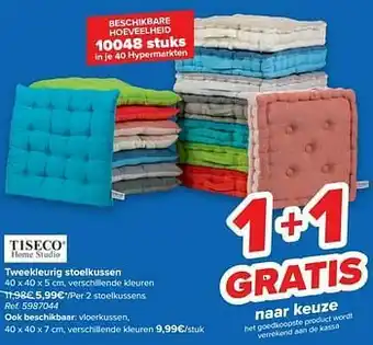 Carrefour Tweekleurig stoelkussen aanbieding