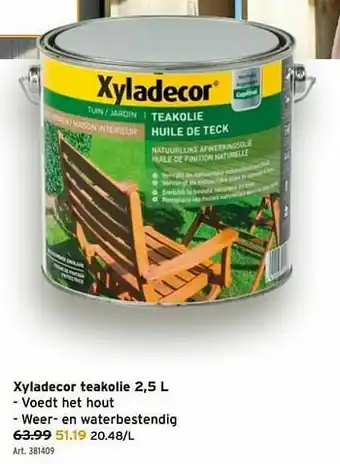 GAMMA Xyladecor teakolie aanbieding