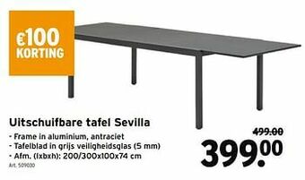 GAMMA Uitschuifbare tafel sevilla aanbieding