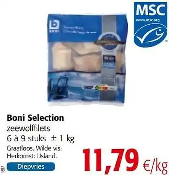 Colruyt Boni selection zeewolffilets 1 kg aanbieding