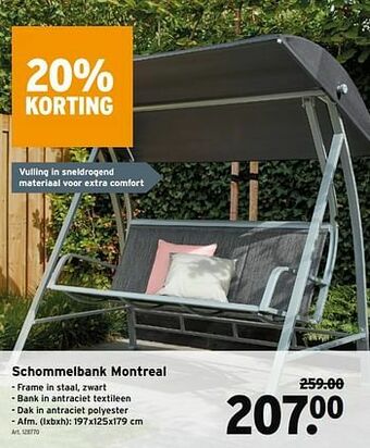 GAMMA Schommelbank montreal aanbieding