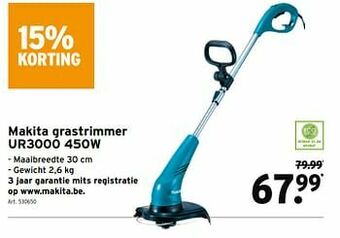 GAMMA Makita grastrimmer ur3000 450w aanbieding