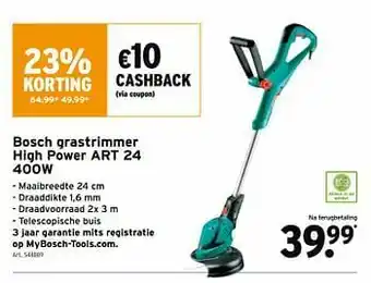 GAMMA Bosch grastrimmer high power art 24 400w aanbieding