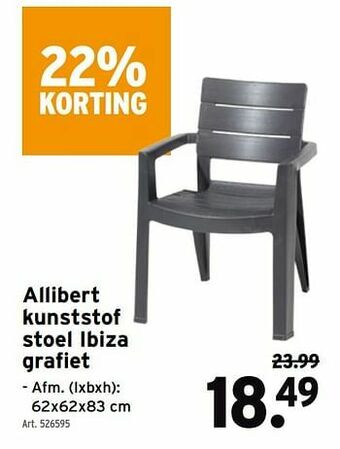 Allibert kunststof stoel ibiza grafiet