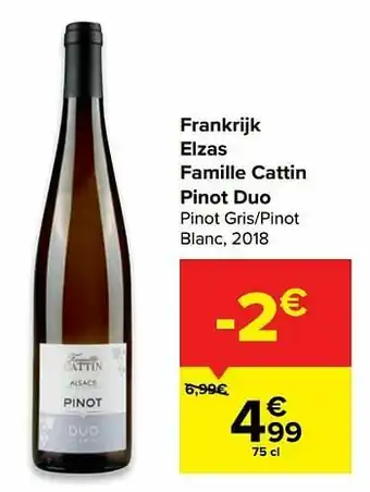 Frankrijk elzas famille cattin pinot duo pinot gris-pinot blanc, 2018