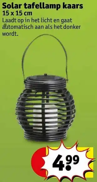 Kruidvat Solar tafellamp kaars aanbieding