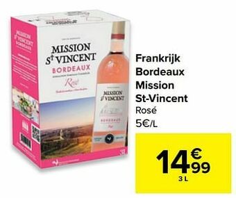 Carrefour Frankrijk bordeaux mission st-vincent rosé aanbieding