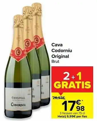 Carrefour Market Cava codorníu original brut aanbieding