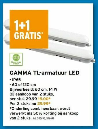 GAMMA Gamma tl-armatuur led aanbieding
