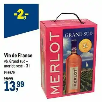 Vin de france grand sud - merlot rosé