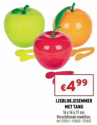 Ijsblokjesemmer met tang