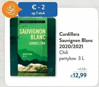 OKay Cordillera sauvignon blanc 2020-2021 chili aanbieding