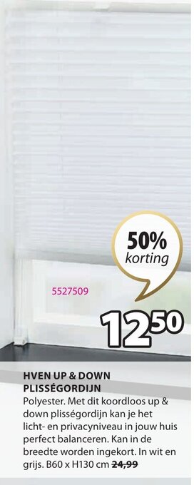 Jysk Hven Up & Down Plissegordijn aanbieding