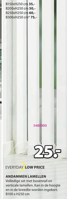 Jysk Andammen Lamellen aanbieding