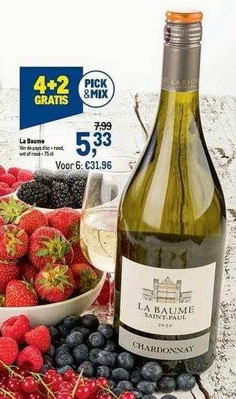 Makro La baume vin de pays d`oc - rood, wit of rosé aanbieding