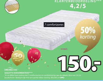 Dreamzone Gold F15 Schuimmatras
