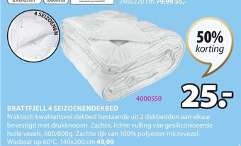 Jysk Brattfjell 4 Seizoenendekbed aanbieding