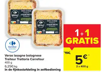 Carrefour Verse Lasagne Bolognese Traiteur Trattoria Carrefour 400g aanbieding