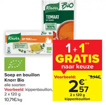 Carrefour Knorr Bio Soep en Bouillon Alle Soorten aanbieding