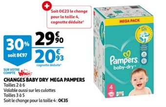 Auchan Changes Baby Dry Mega Pampers aanbieding