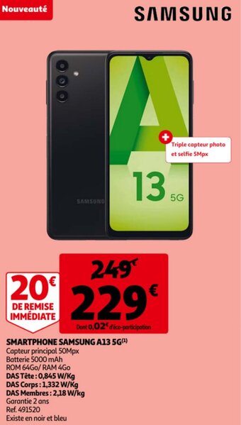 Auchan Samsung Smartphone A13 5G aanbieding