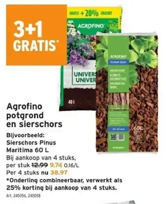 GAMMA Agrofino potgrond en sierchors aanbieding