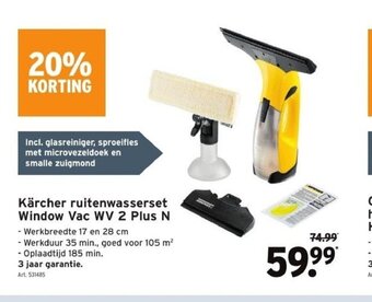 GAMMA Karcher ruitenwasserset window Vac WV 2 plus N aanbieding