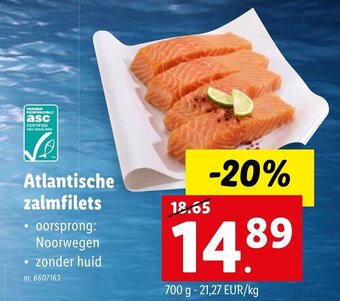 Lidl Atlantische zalmfilets aanbieding