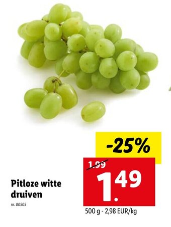 Lidl Pitloze witte druiven aanbieding