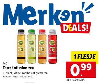 Lidl Tao Pure infusion tea aanbieding