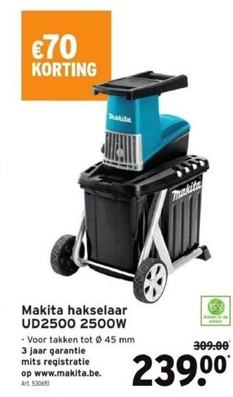 GAMMA Makita hakselaar UD2500 2500W aanbieding