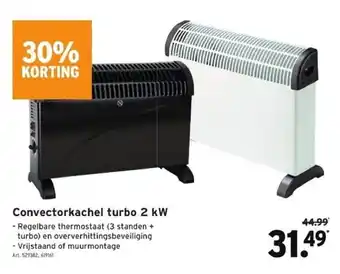 GAMMA Convectorkachel turbo 2kw aanbieding