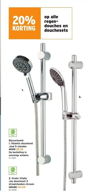 GAMMA Grohe vitalio joy doucheset 2 straalstanden chroom aanbieding
