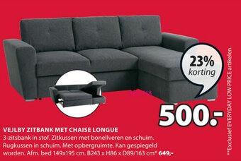 Jysk Vejlby Zitbank Met Chaise Longue aanbieding