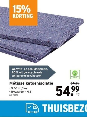 GAMMA Metisse katoenisolatie aanbieding
