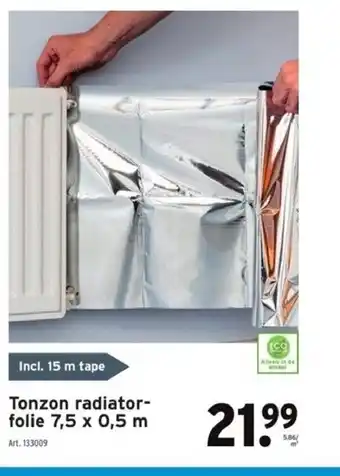GAMMA Tonzon radiator folie 7,5 x 0,5 m aanbieding