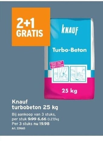 GAMMA Knauf turbobeton 25 kg aanbieding