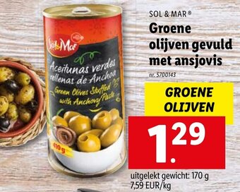 Sol & Mar Groene olijven gevuld met ansjovis