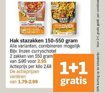 Albert Heijn Hak stazakken aanbieding