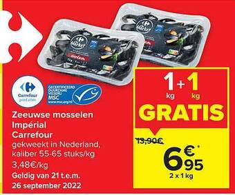 Carrefour Zeeuwse mosselen impérial aanbieding