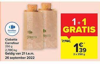 Carrefour Ciabatta aanbieding