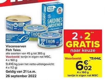 Carrefour Visconserven fish tales aanbieding