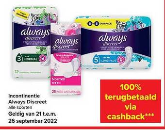Carrefour Incontinentie always discreet aanbieding