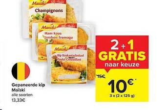 Carrefour Gepaneerde kip maïski aanbieding